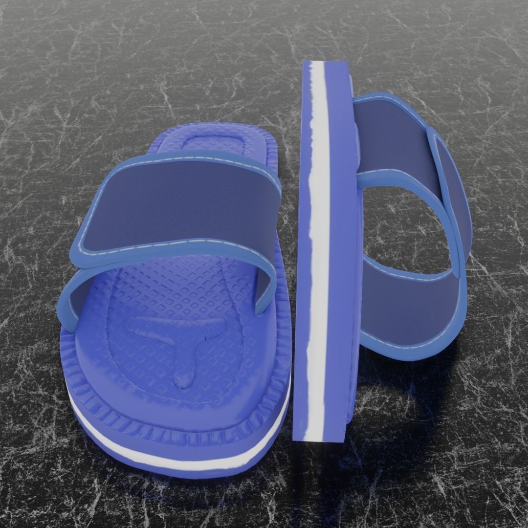 CLASSIC 3D FLIP-FLOP--BLUE Low-poly 3D model_7