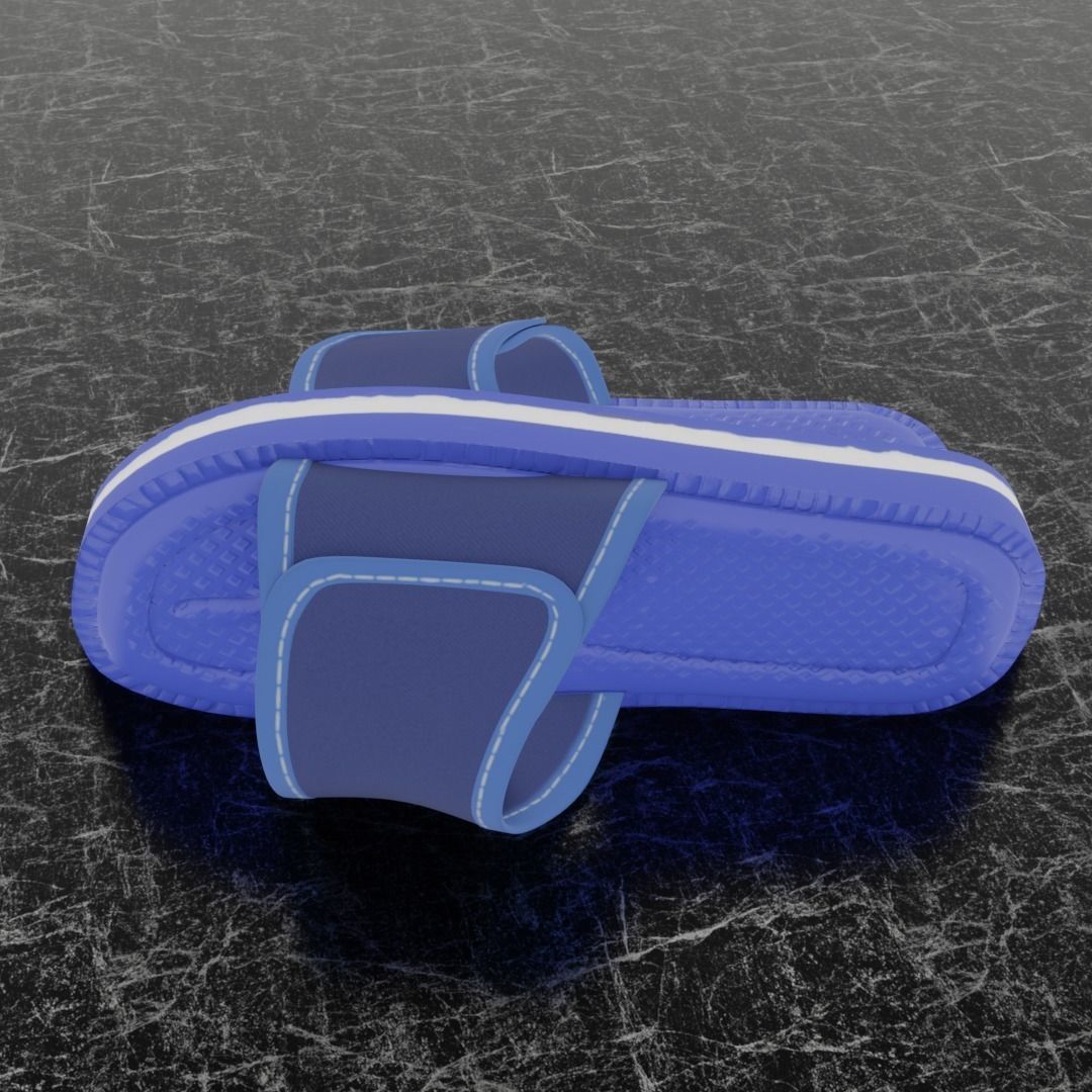 CLASSIC 3D FLIP-FLOP--BLUE Low-poly 3D model_6