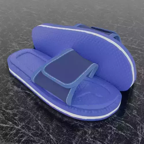 CLASSIC 3D FLIP-FLOP--BLUE Low-poly 3D model