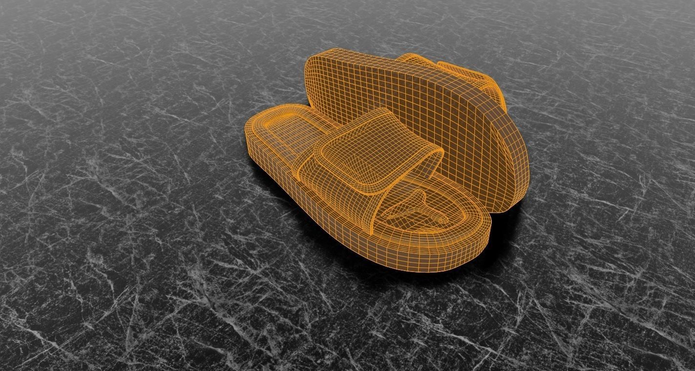 CLASSIC 3D FLIP-FLOP--BLACK Low-poly 3D model_10