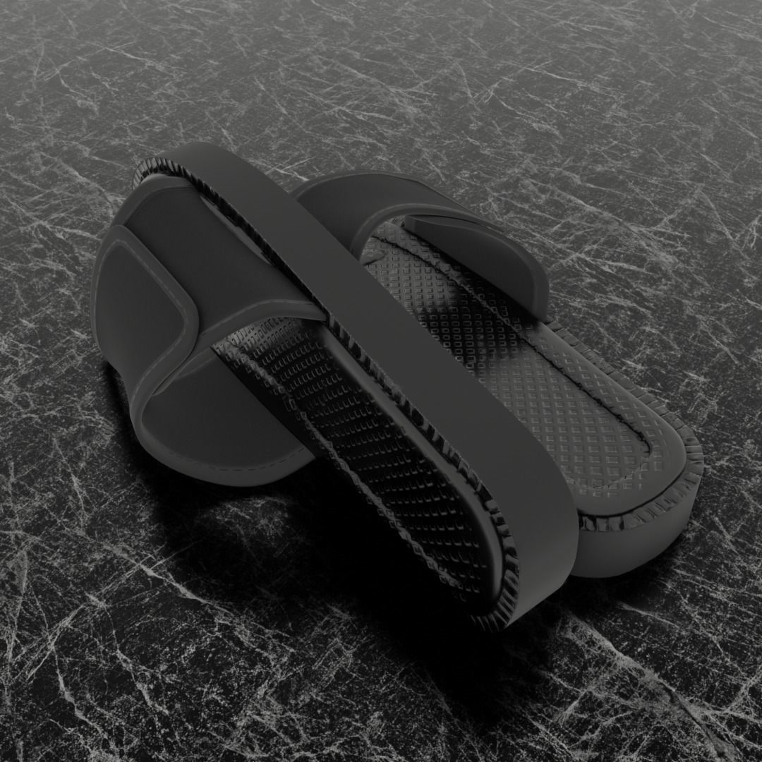 CLASSIC 3D FLIP-FLOP--BLACK Low-poly 3D model_5