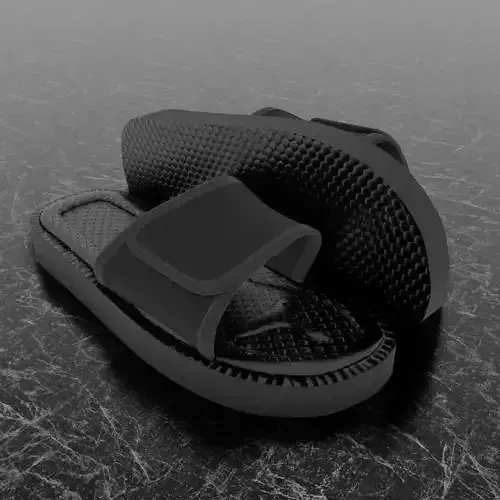 CLASSIC 3D FLIP-FLOP--BLACK Low-poly 3D model