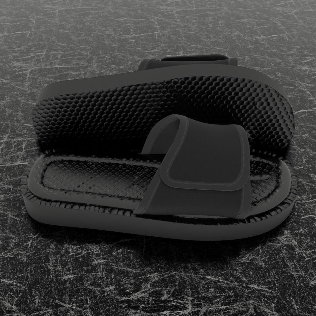 CLASSIC 3D FLIP-FLOP--BLACK Low-poly 3D model_3