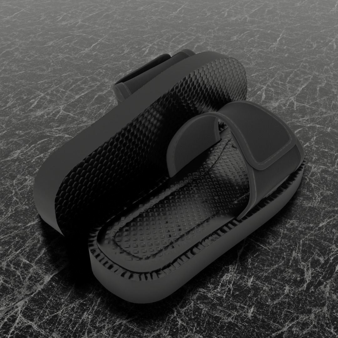 CLASSIC 3D FLIP-FLOP--BLACK Low-poly 3D model_4