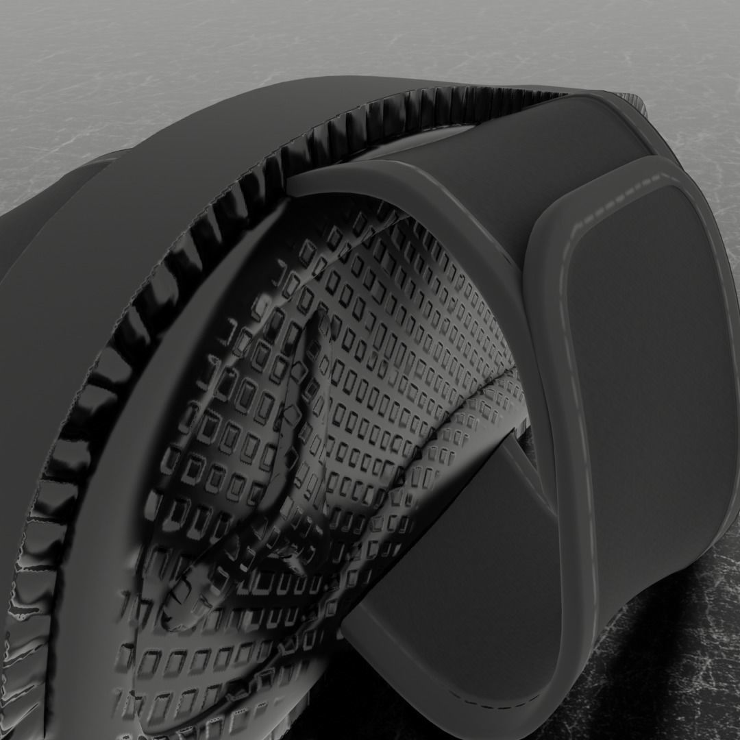 CLASSIC 3D FLIP-FLOP--BLACK Low-poly 3D model_9