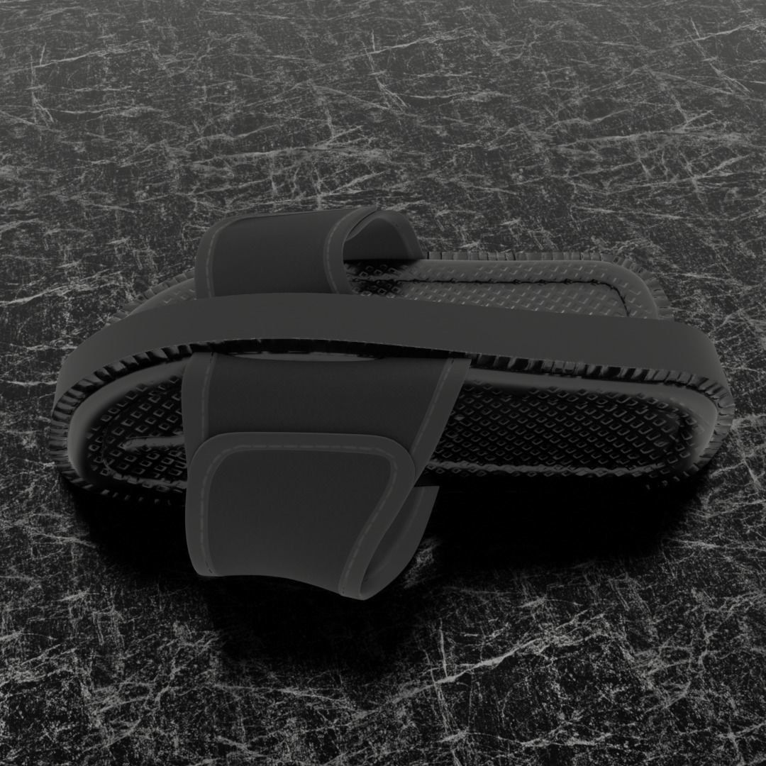 CLASSIC 3D FLIP-FLOP--BLACK Low-poly 3D model_6