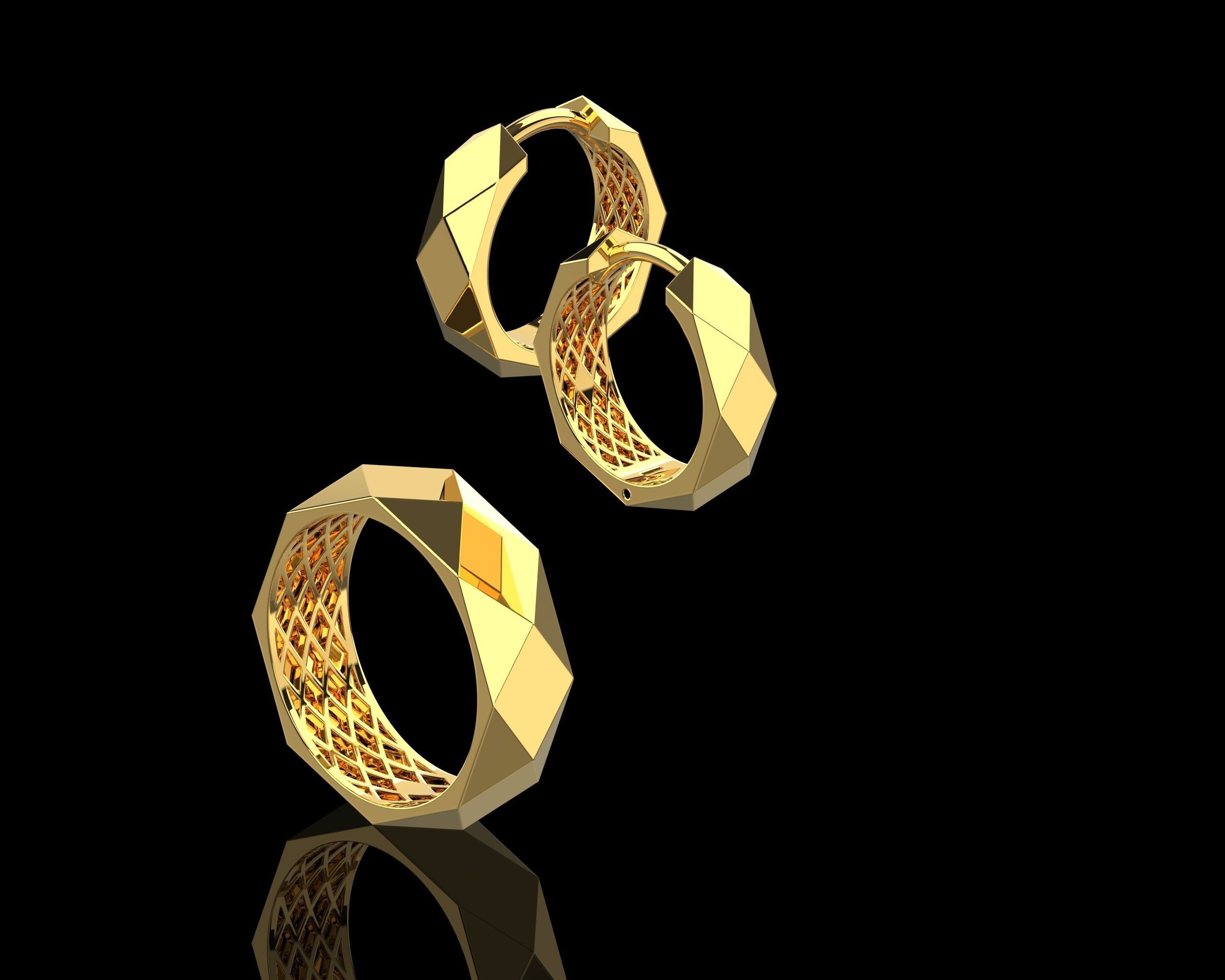 Ring and Earrings Set N138 3D print model_3