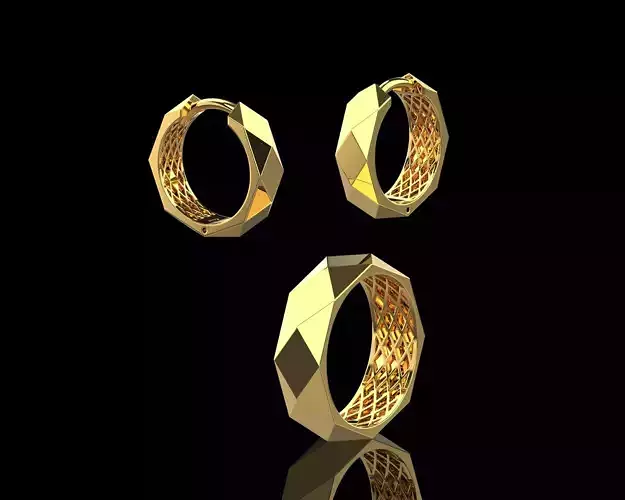 Ring and Earrings Set N138 3D print model