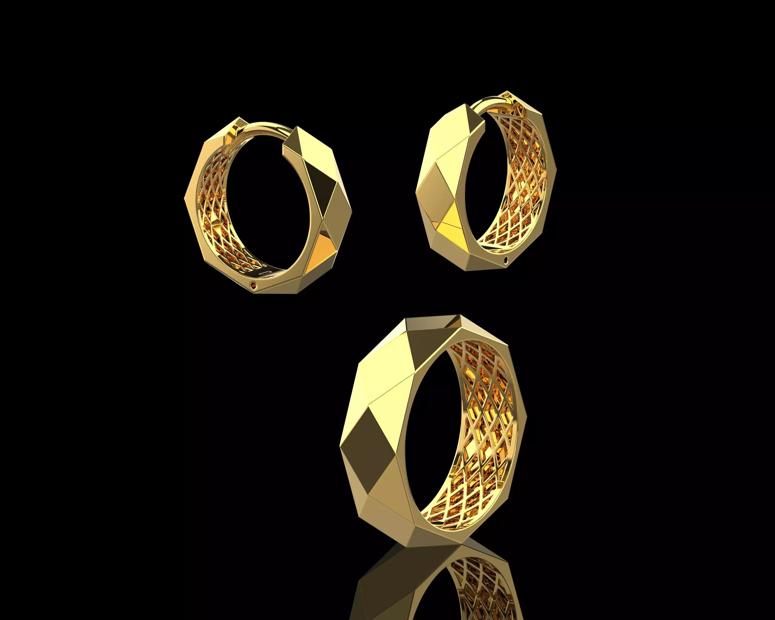 Ring and Earrings Set N138 3D print model_0