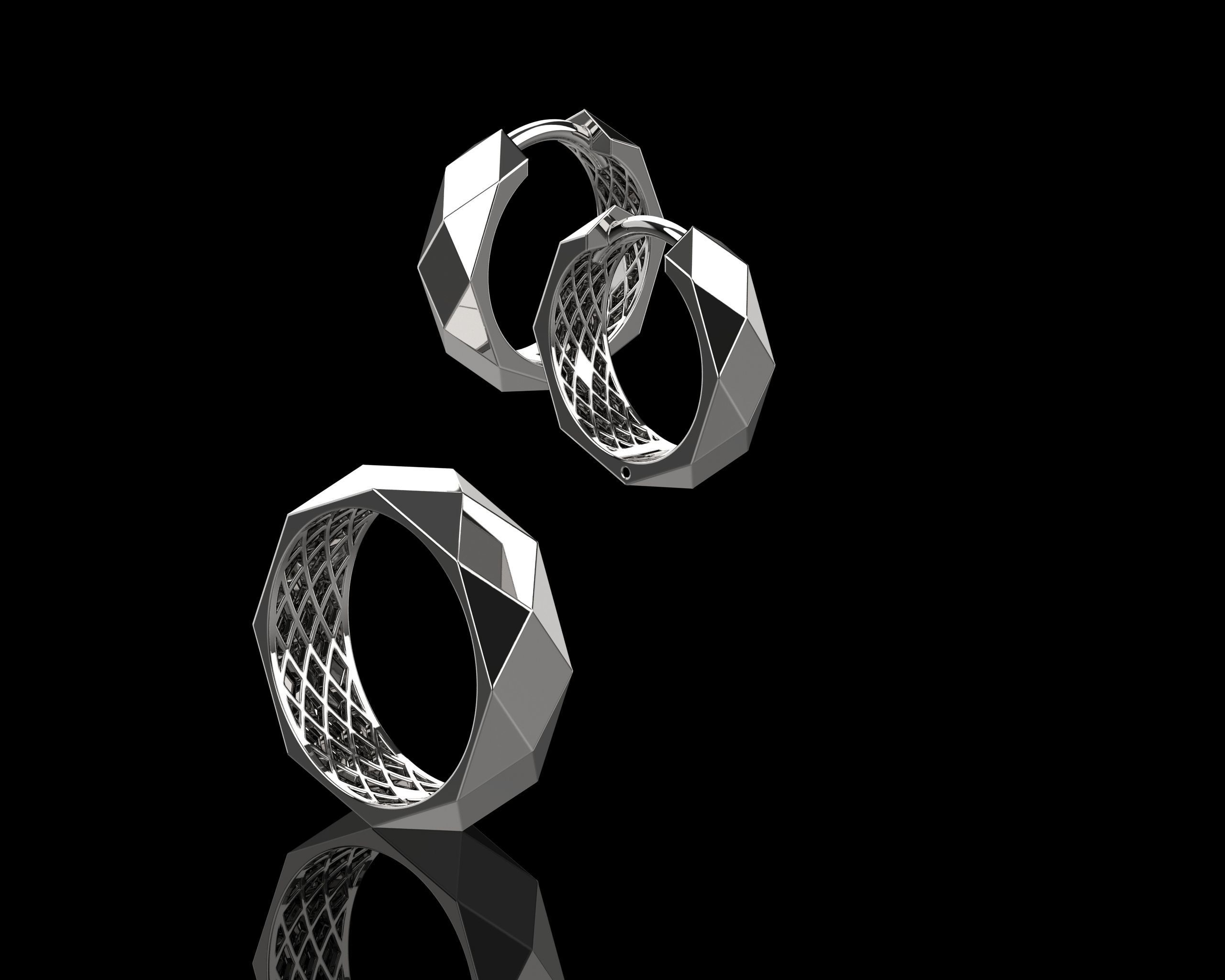 Ring and Earrings Set N138 3D print model_21