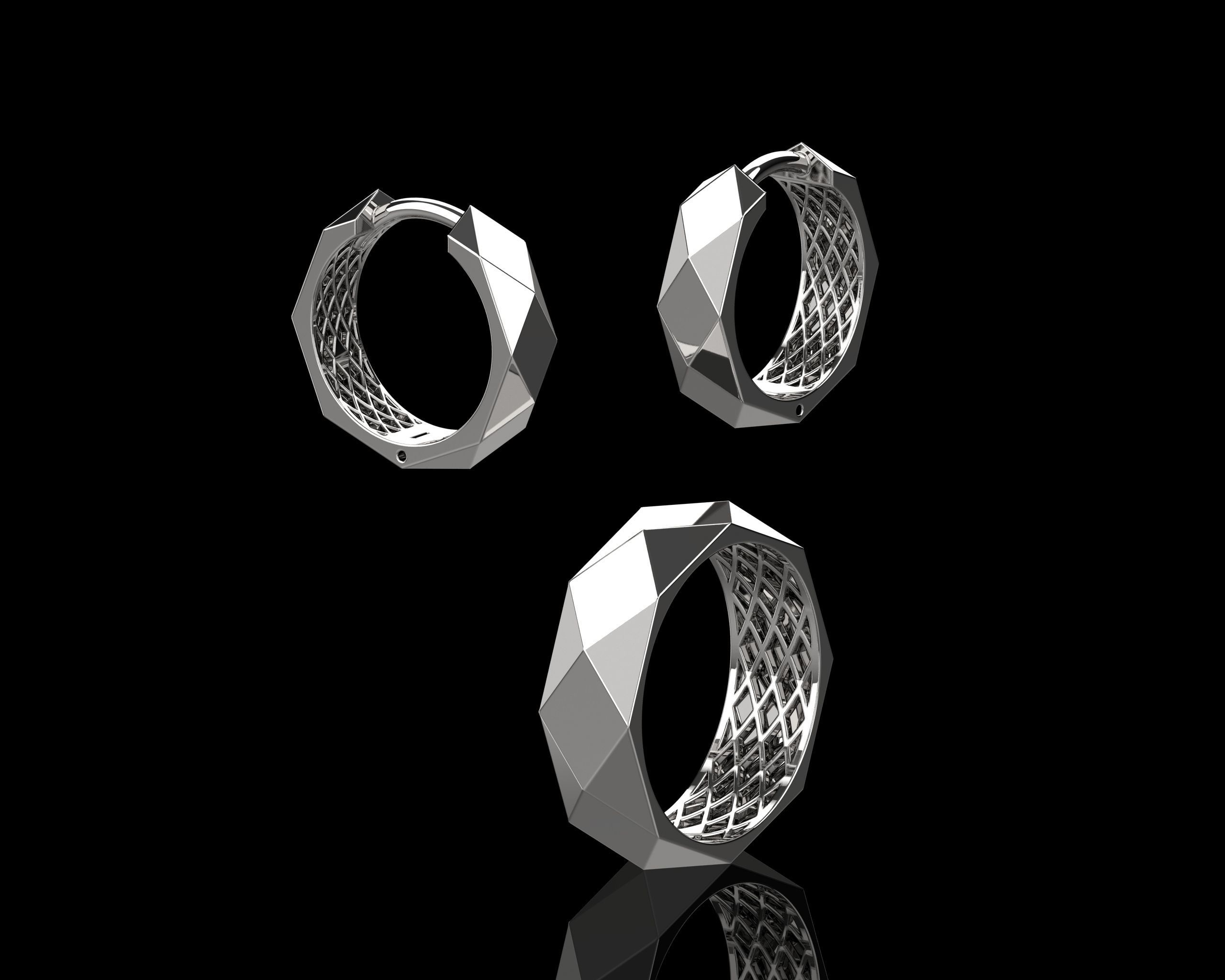 Ring and Earrings Set N138 3D print model_18
