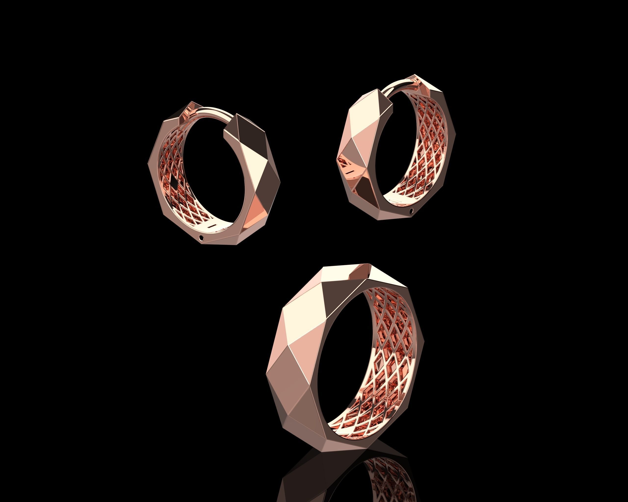Ring and Earrings Set N138 3D print model_16