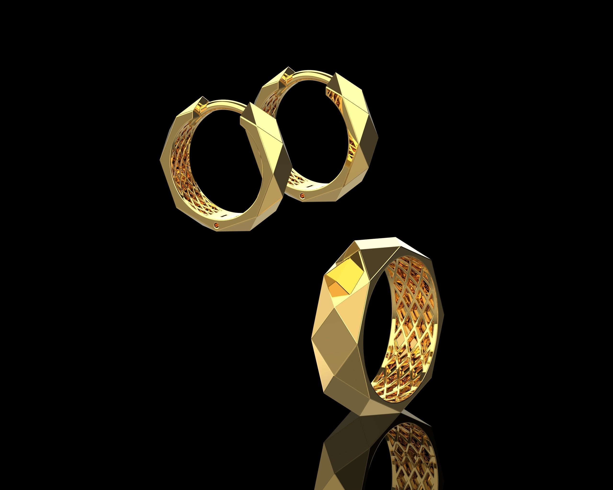 Ring and Earrings Set N138 3D print model_5