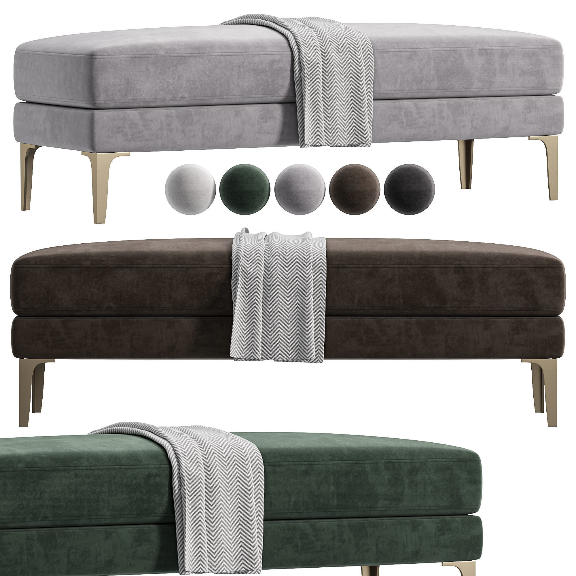 Tiffany Bench By Cazarina 3D model_3