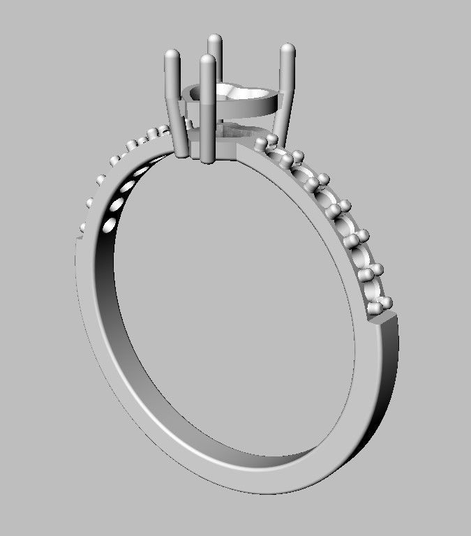 5mm Heart Gemstone Ring 3D print model_19