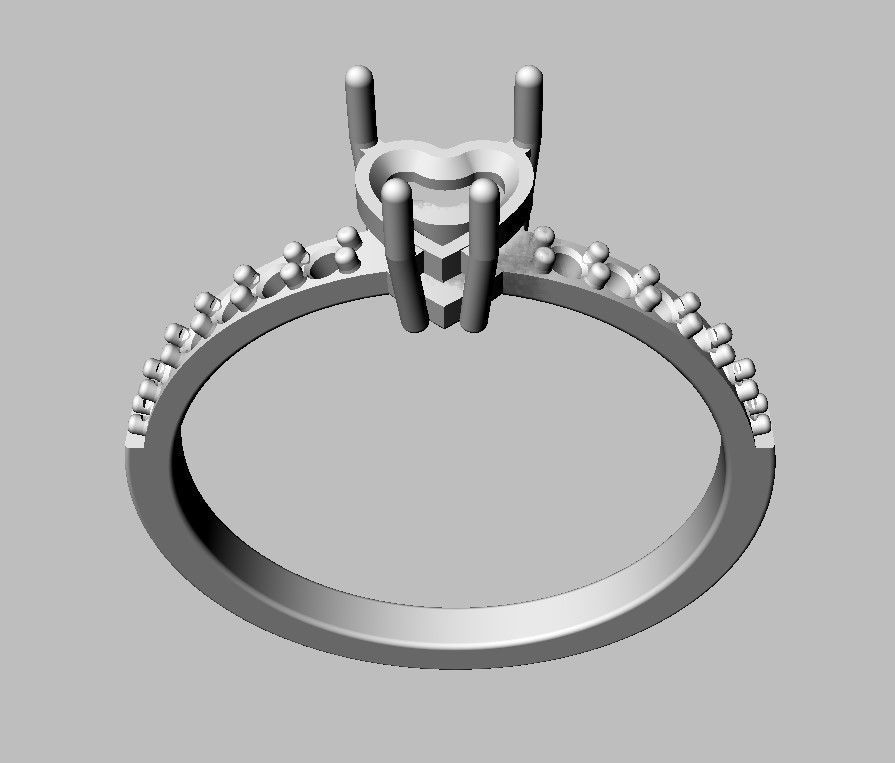5mm Heart Gemstone Ring 3D print model_18