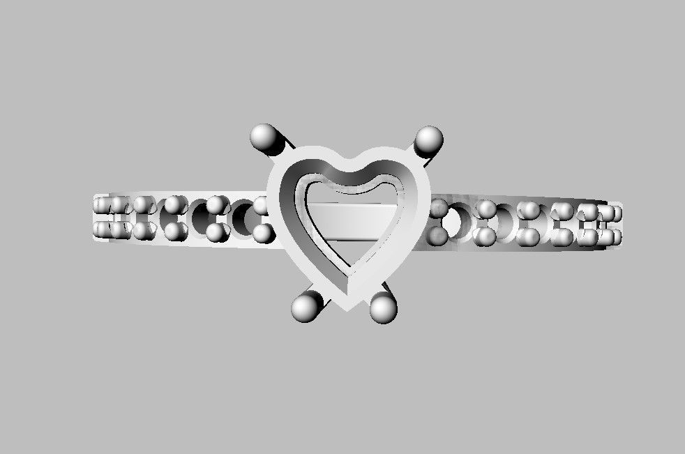 5mm Heart Gemstone Ring 3D print model_21