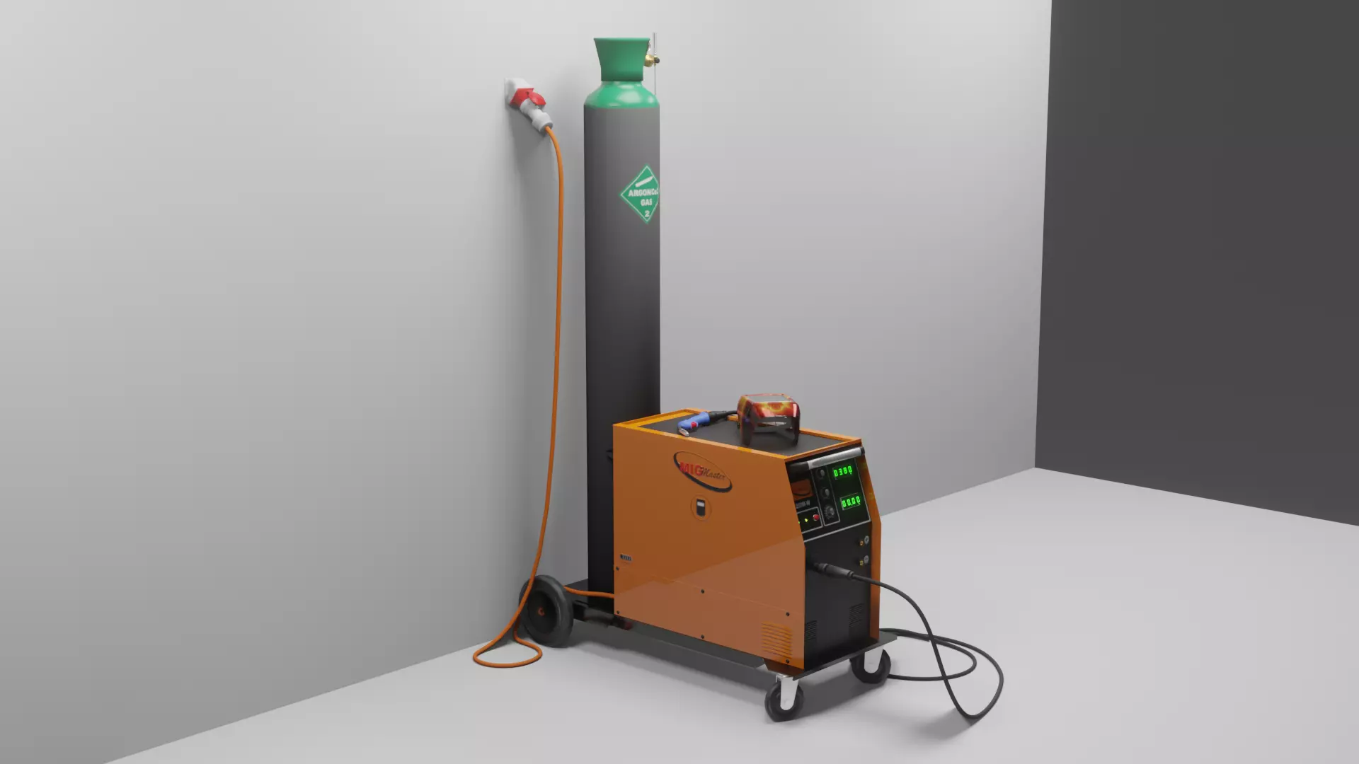 MIG Welding Machine Low-poly 3D model_0