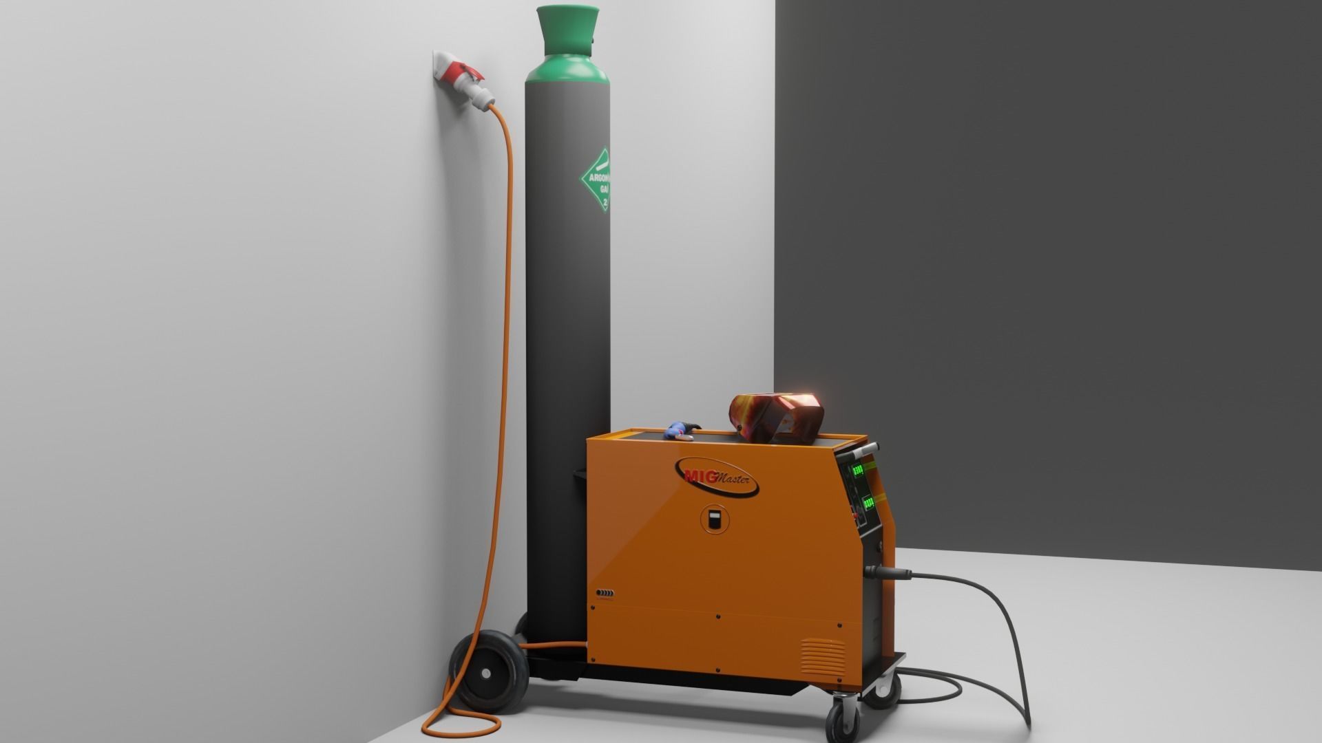 MIG Welding Machine Low-poly 3D model_6