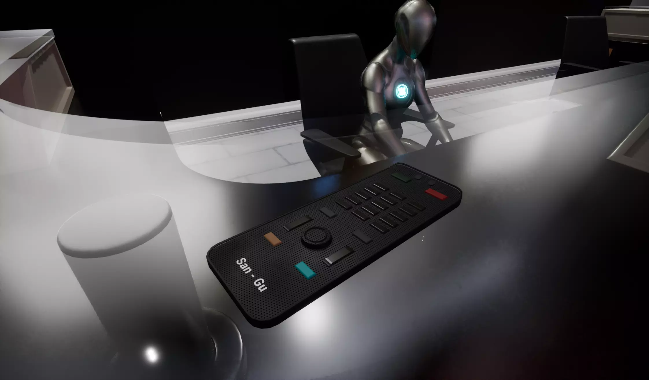 TV remote control Free low-poly 3D model_0