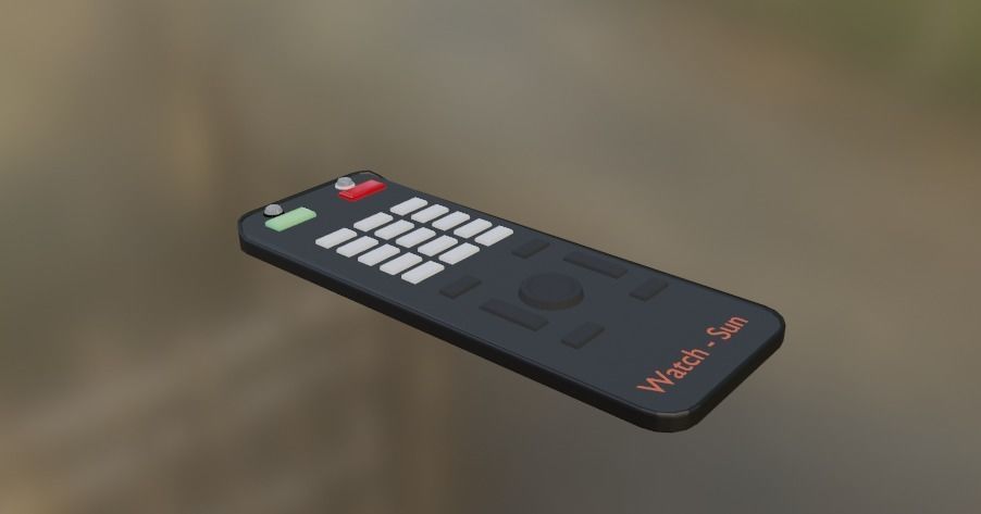 TV remote control Free low-poly 3D model_1