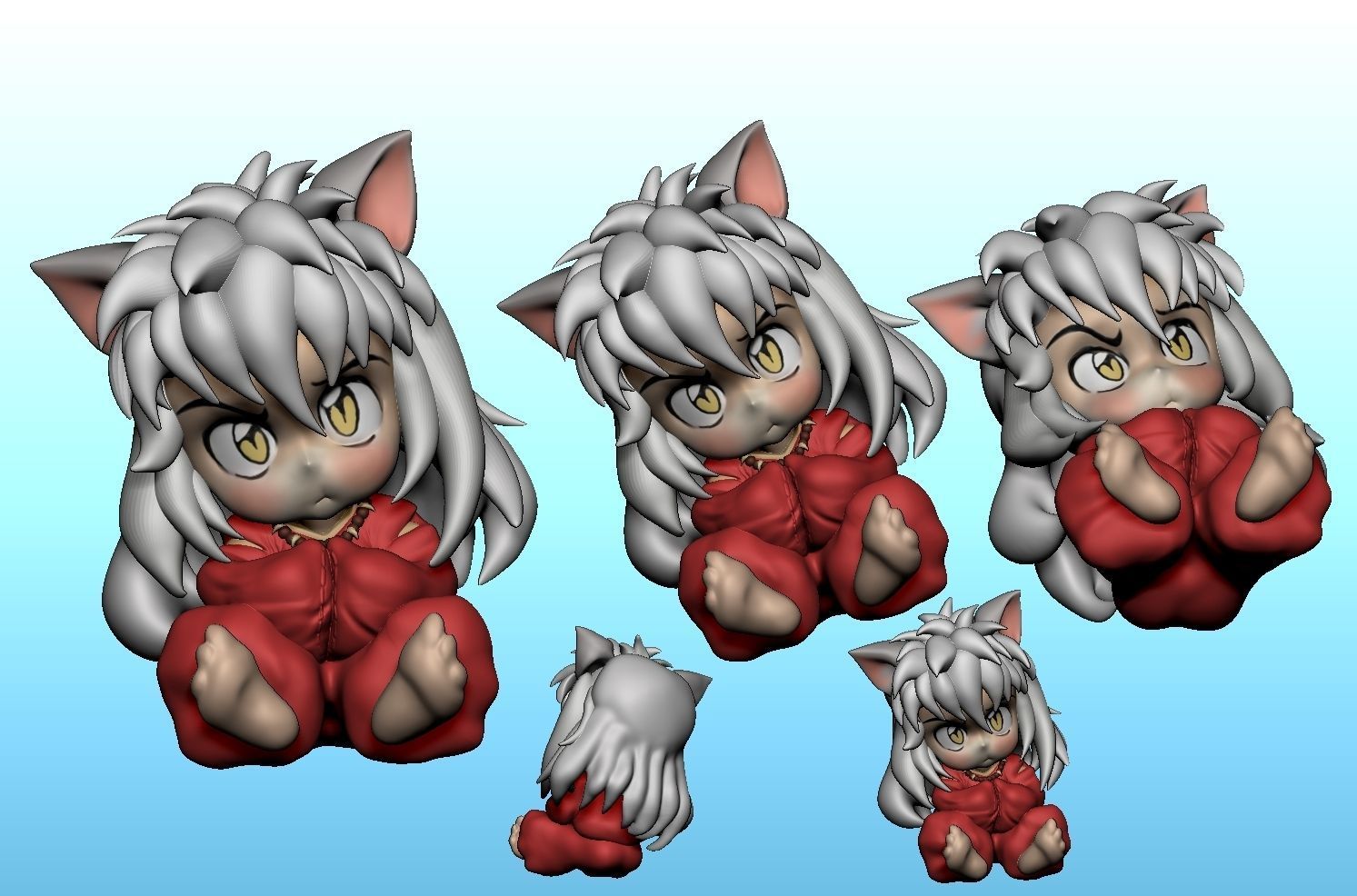 INUYASHA BABY CHIBI - KEYCHAIN - ANIME FANART  3D print model_14