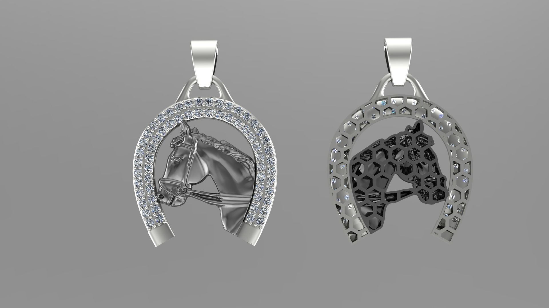 Horse Fusion Pendant 3D print model_2