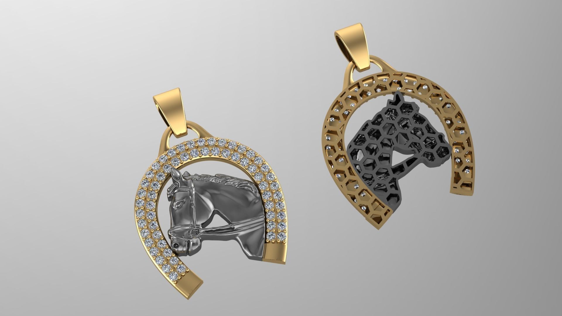 Horse Fusion Pendant 3D print model_1