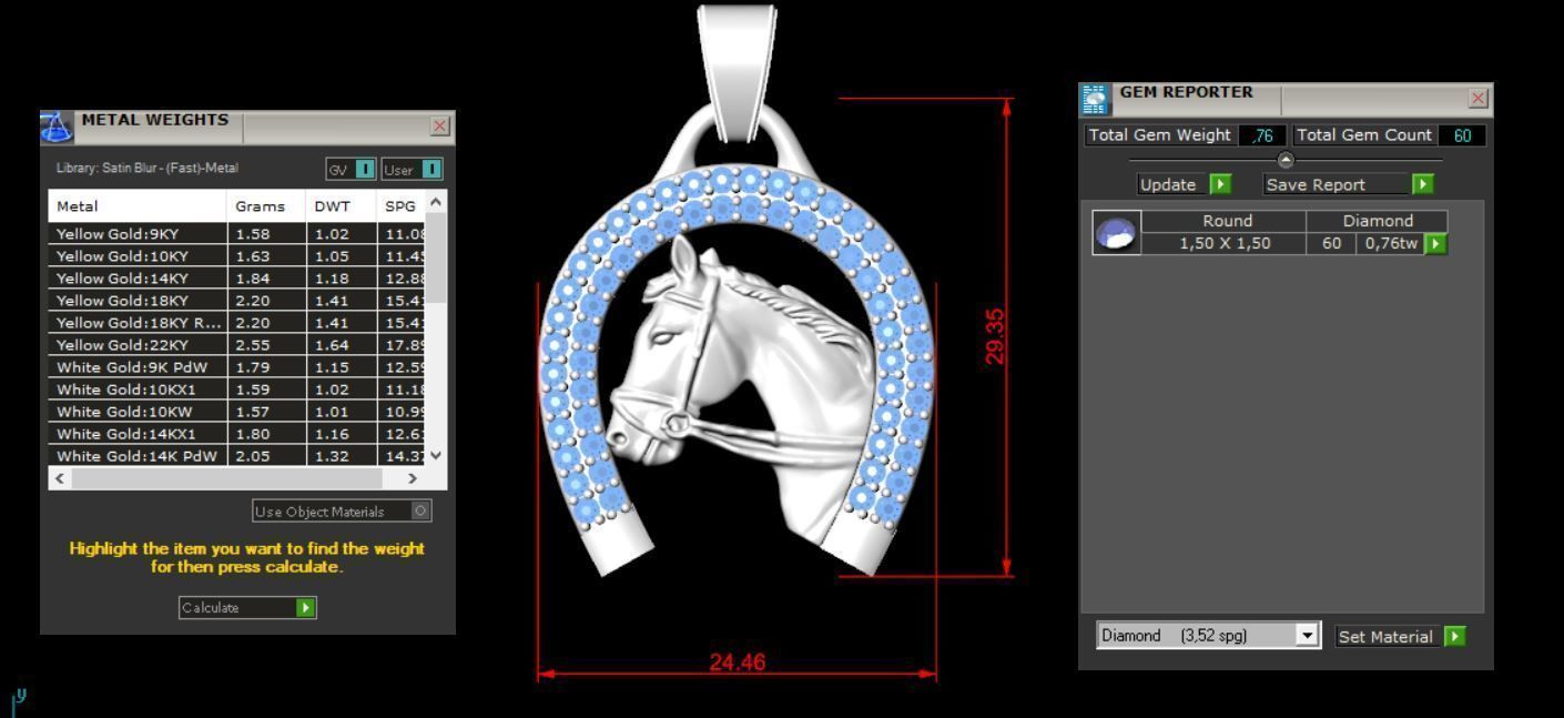 Horse Fusion Pendant 3D print model_3