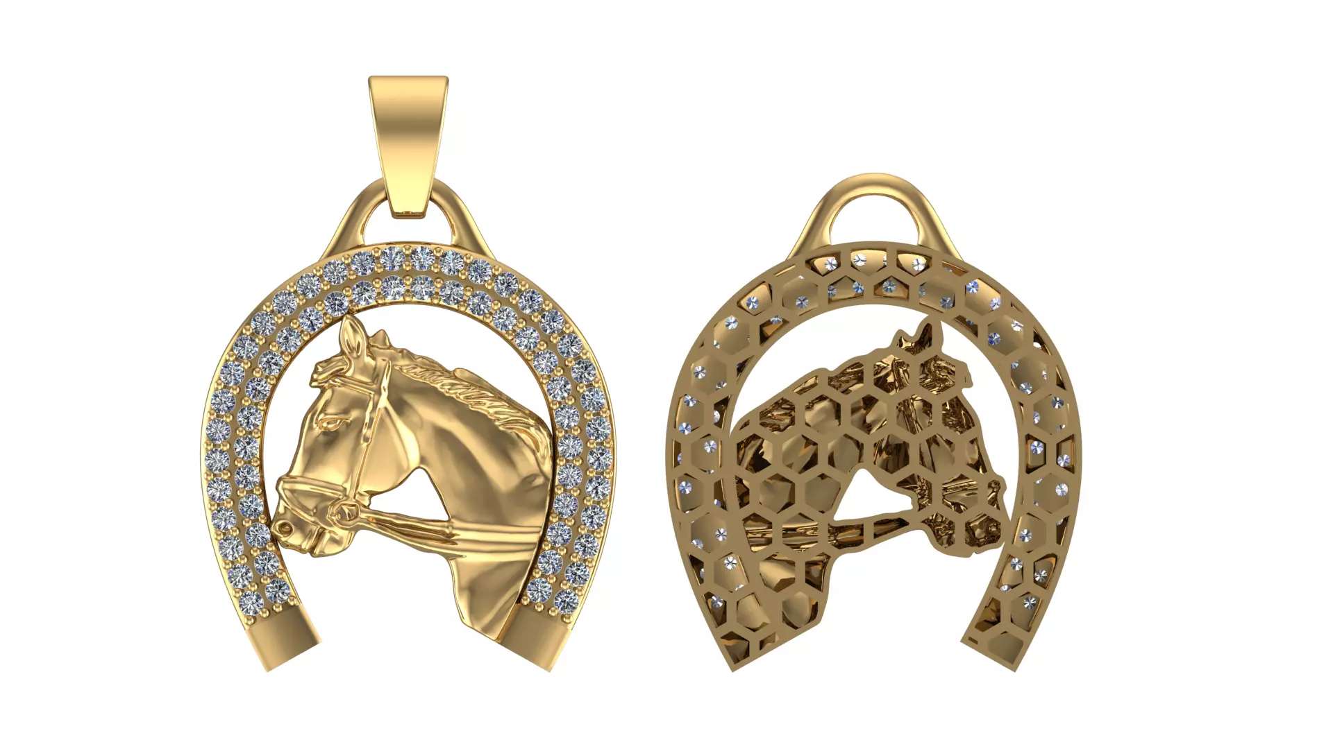 Horse Fusion Pendant 3D print model_0