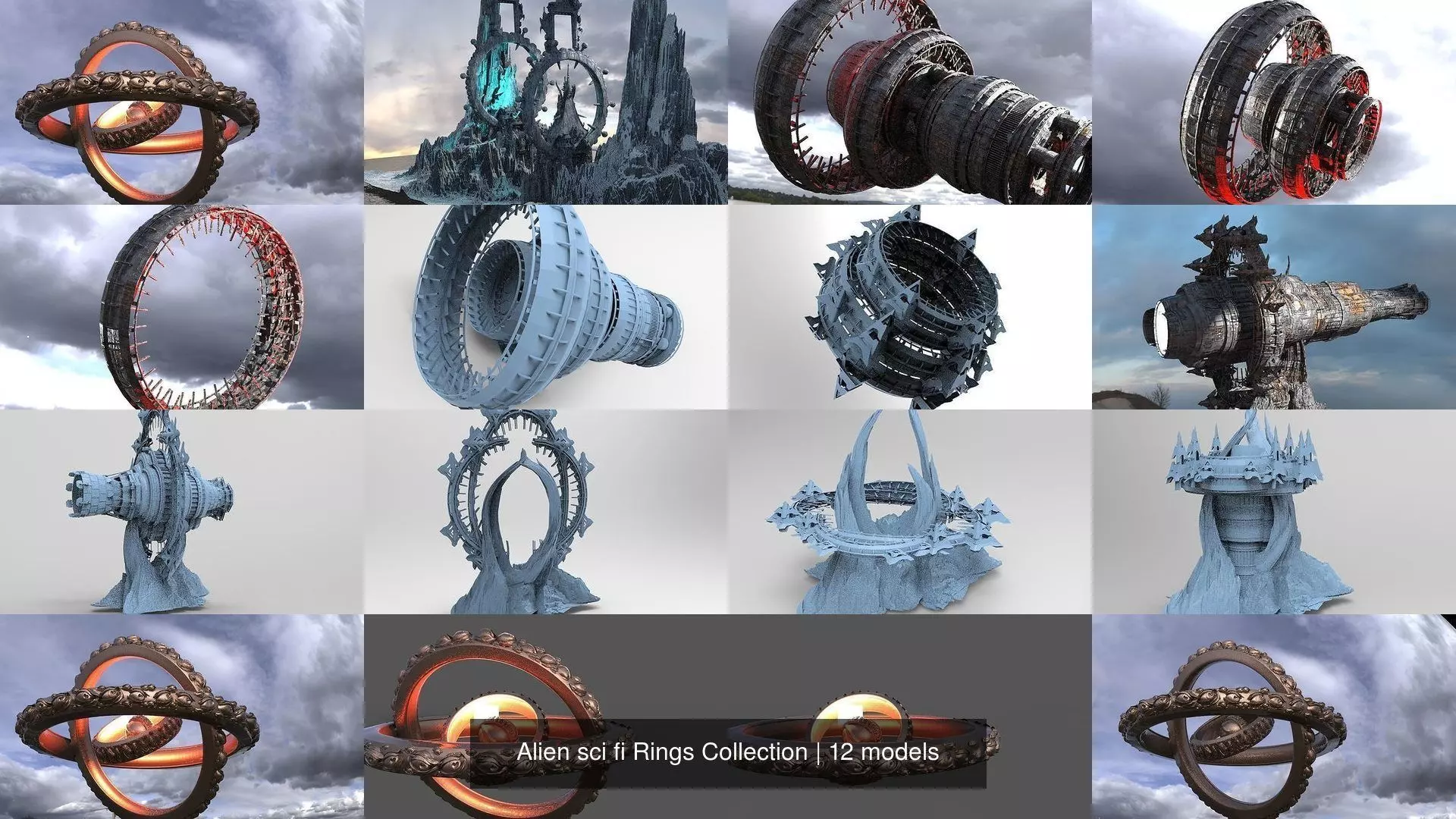 Alien sci fi Rings Collection _0