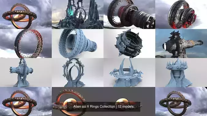 Alien sci fi Rings Collection 