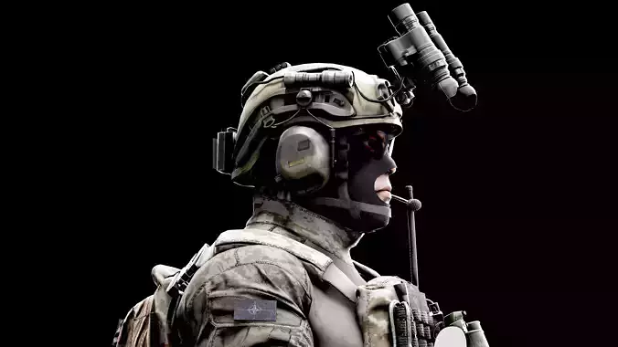 Military helmet GAME READY Low-poly 3D model