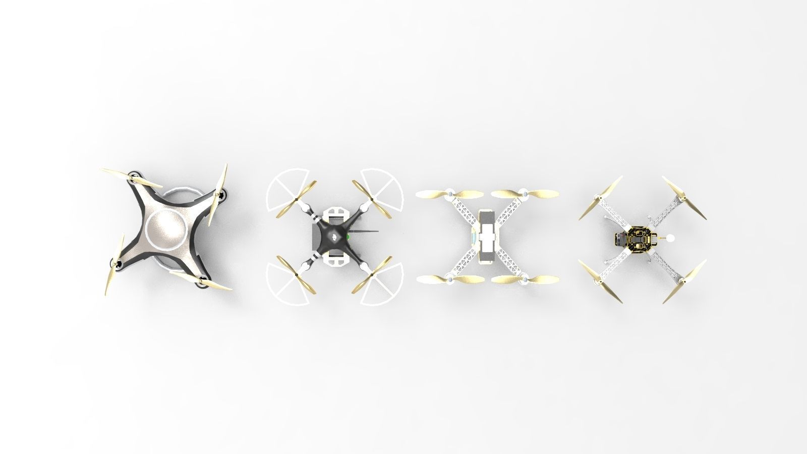 drone type 2 4 variant model 3D model_1