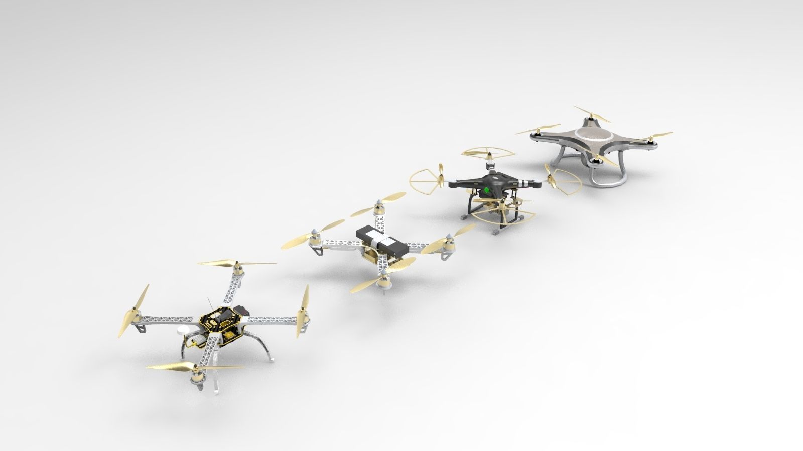 drone type 2 4 variant model 3D model_4