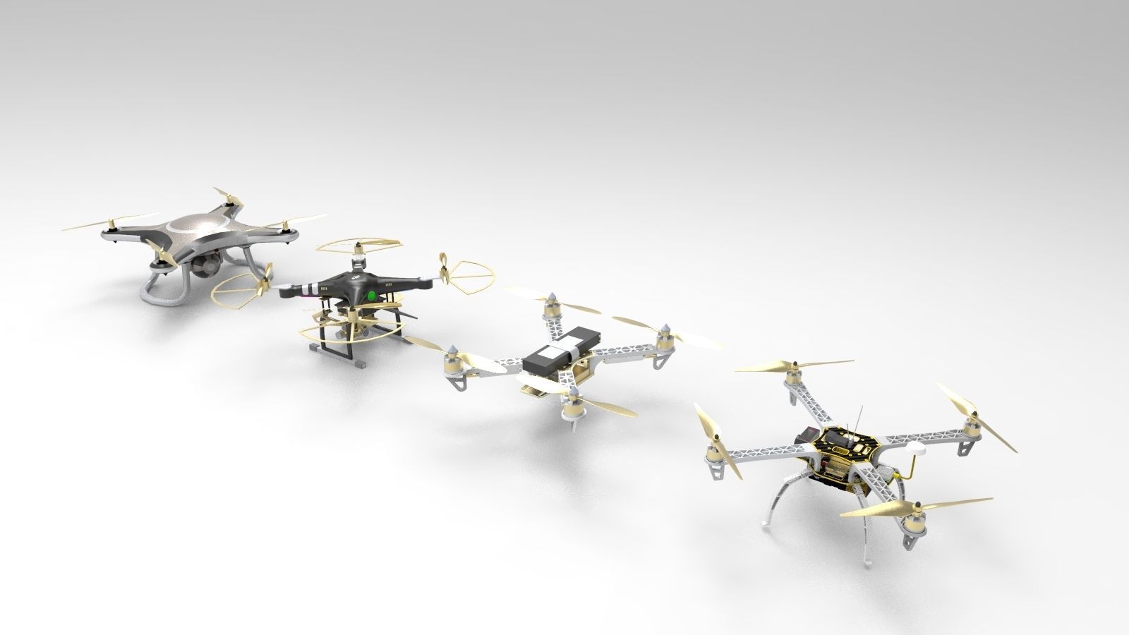 drone type 2 4 variant model 3D model_2