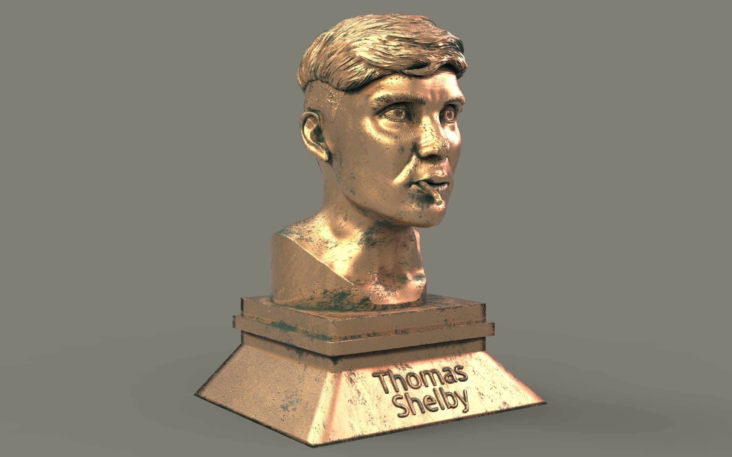 Thomas Shelby Bust Statue 3D print model_11