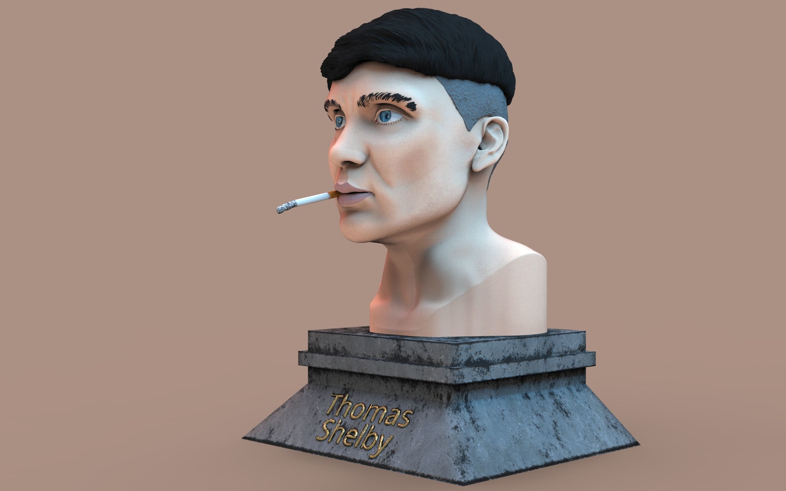 Thomas Shelby Bust Statue 3D print model_3