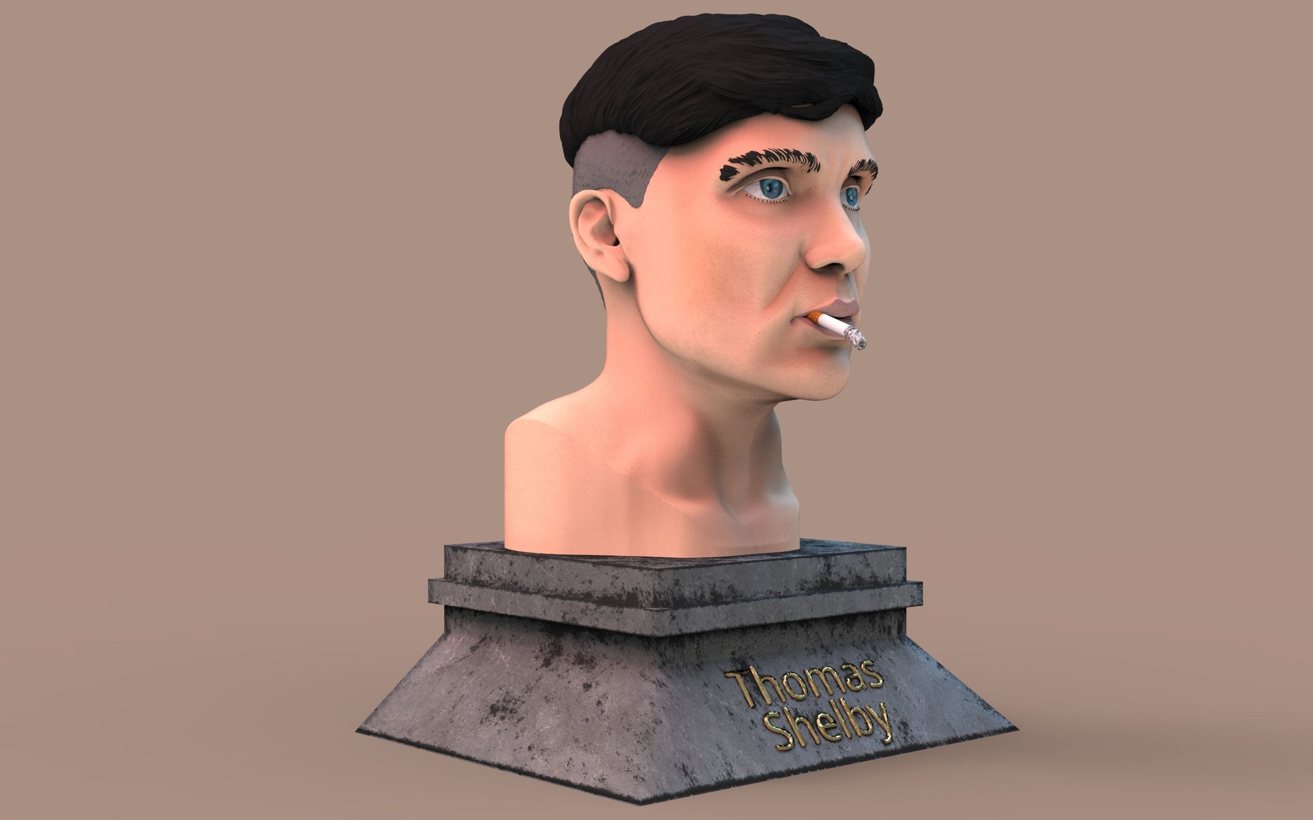 Thomas Shelby Bust Statue 3D print model_1