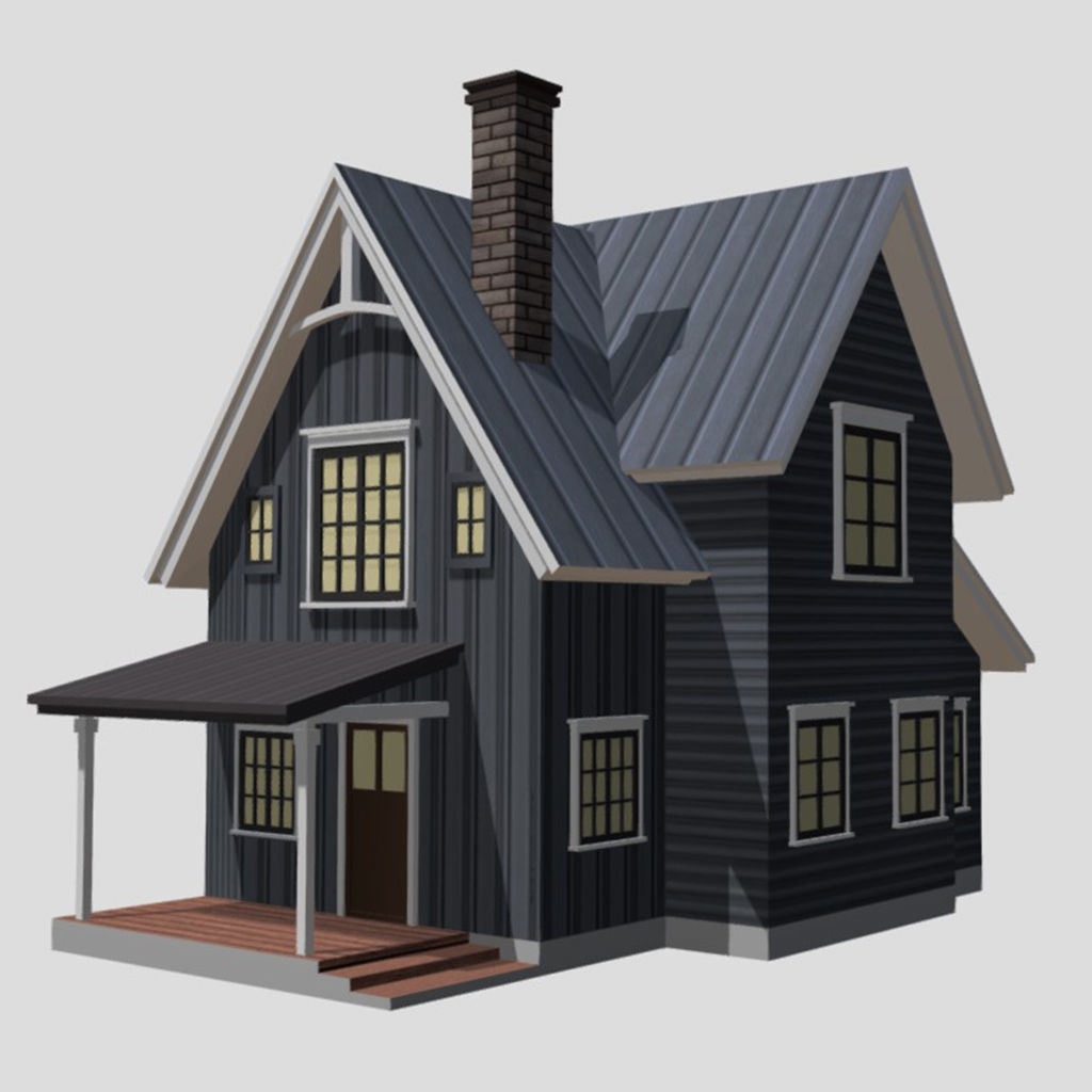 American Style Cottages - Town Houses Models 3D Model Collection_5