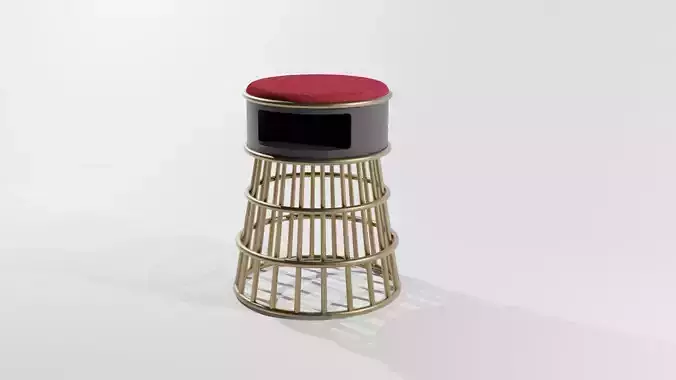 Wooden and metalic stool