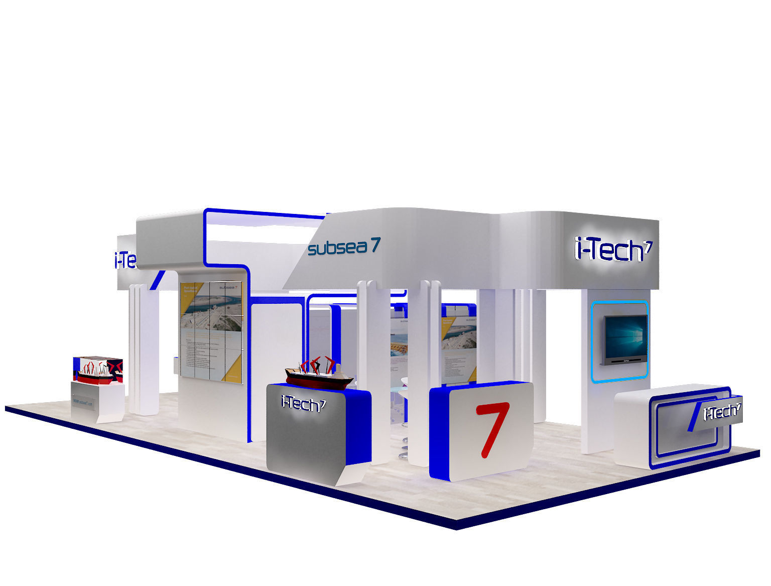 Booth Exhibition Stand a318 3D model_4