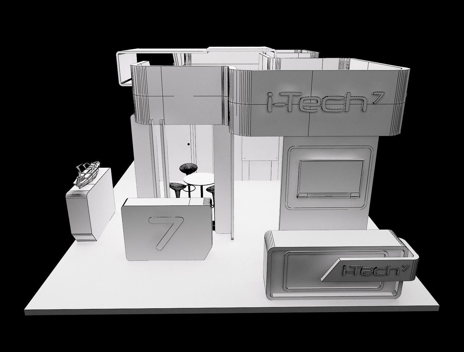Booth Exhibition Stand a318 3D model_35