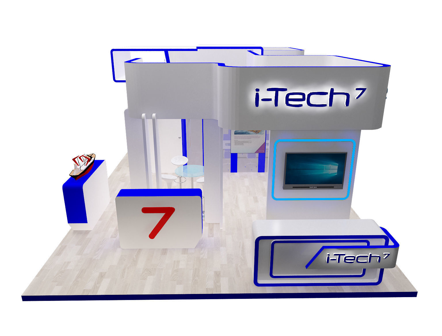 Booth Exhibition Stand a318 3D model_34