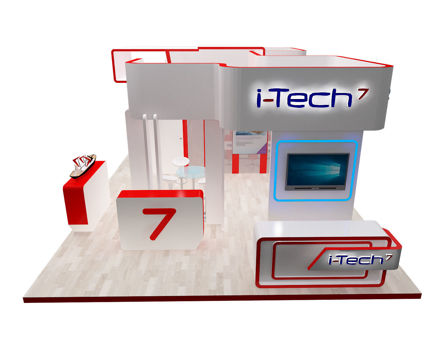 Booth Exhibition Stand a318 3D model_33