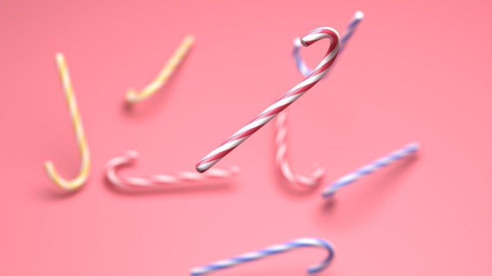 Sweet colorful candycane 3D model_1