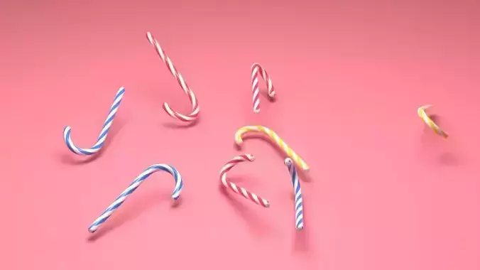 Sweet colorful candycane 3D model