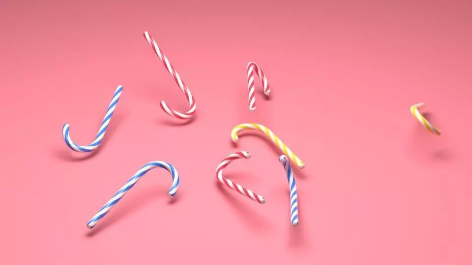 Sweet colorful candycane 3D model_0