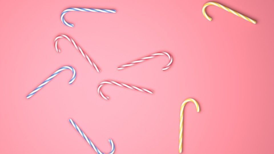 Sweet colorful candycane 3D model_2