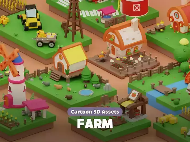 Cartoon Farm Islands Exteriors